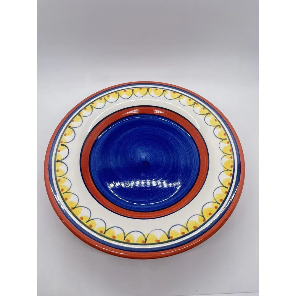 Pier 1 Del Sol Handpainted Earthenware  Dessert Salad Plates Set of Three 8 1/2